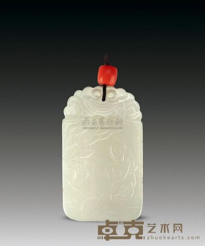 清 白玉福寿牌 高5.6cm