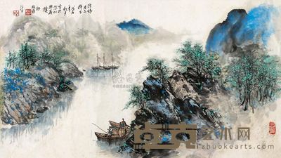 郭梅 江平 山水 镜片 54×96cm