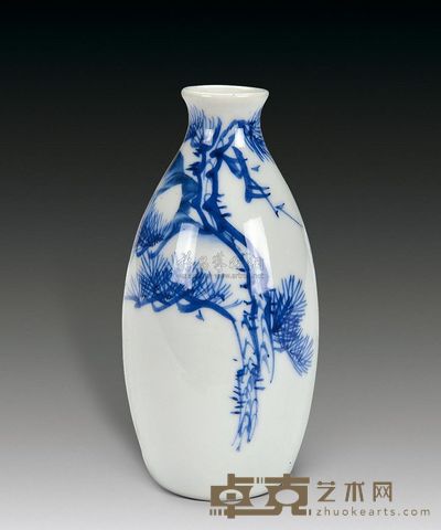 清 青花松树纹酒壶 高13.5cm