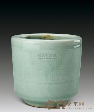 清 豆青釉香炉 直径12cm