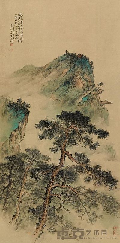 谢可雄 山水 镜片 91×45cm