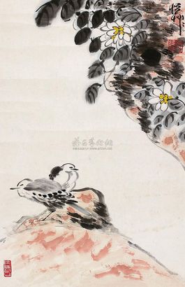 潘公凯 花鸟 镜片