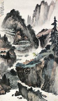 周抡园 山水 立轴