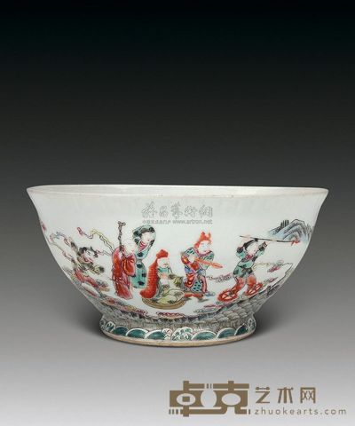 清 粉彩东游记大碗 直径19.5cm