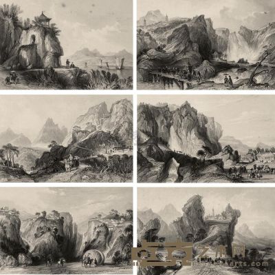1840年中国风物钢版画 （十二幅） 13×19cm×12