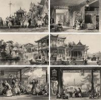 1840年中国风情钢版画 （十幅）