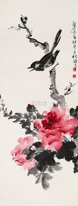 周千秋 梁粲缨 花鸟 立轴