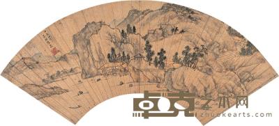 陆士仁 1604年作 夏日山居 扇片 