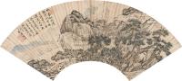 张翀 1718年作 松风幽寺 扇片