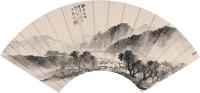 吴石僊 1888年作 青山雨过 扇片