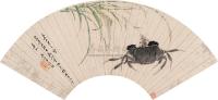 徐釚 1679年作 稻蟹图 扇片