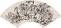 蒲华 1900年作 茂林高士 扇片