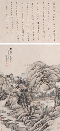 戴熙 1852年作 秋山旅馆 立轴