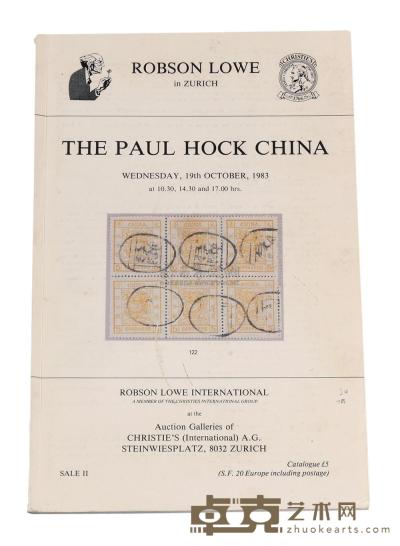 L 1983年10月19日Robson Lowe公司举办霍克(Paul Hock)珍藏之华邮专集拍卖目录 （一册） 