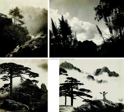 陈传霖 约1930年代作 黄山风景 （一组四幅）