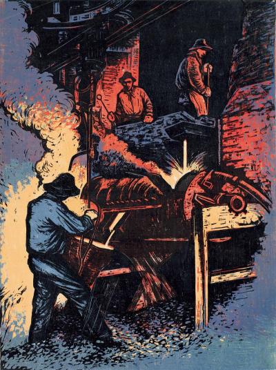 王琦 1957年作 在熔化炉旁