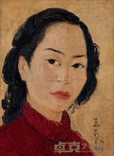 潘玉良 1939年作 枢真巴黎肖像 32.7×23.7cm