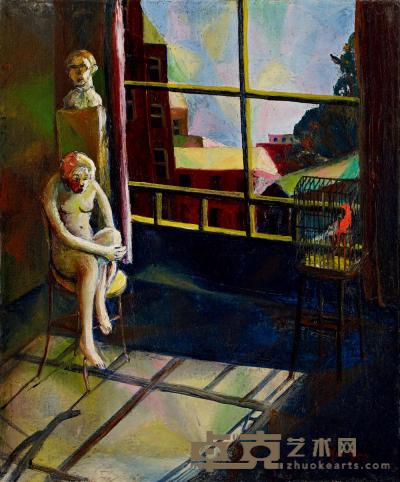 朱沅芷 1930年代末作 画室裸女 55×45.5cm