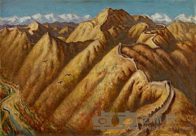 余本 1963年作 万里长城 54×78.7cm