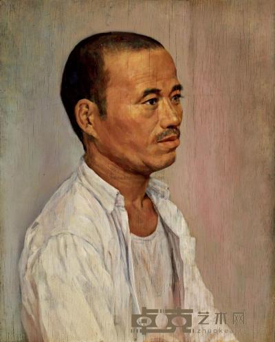 庄子曼 1950年代作 北方老人肖像 59×47cm