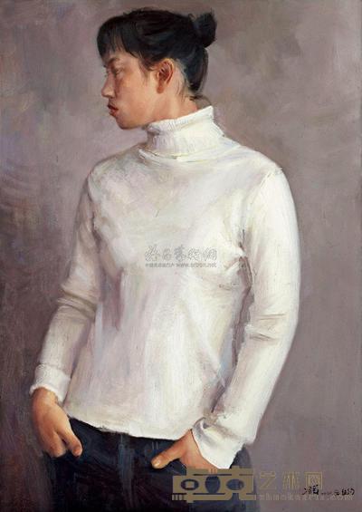 冷军 2010年作 华裔少女像 70.5×50.4cm