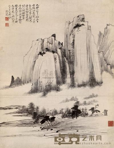 于非闇 1939年作 壁峰山居 立轴 56×43.5cm