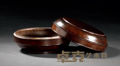 清早期 黄花梨扁圆式盖盒 直径16.7cm