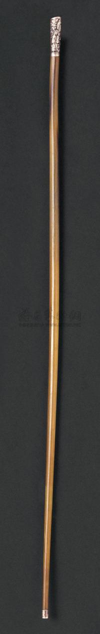 十九世纪 犀角镶银柄文明杖