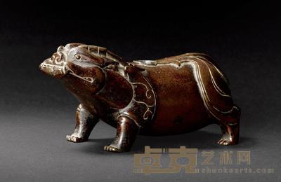 宋 瑞兽铜砚滴 长15cm