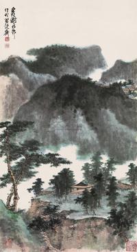 谢稚柳 夏山滴翠 立轴