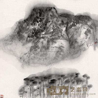 周思聪 暮染山林 镜心 69×68.6cm