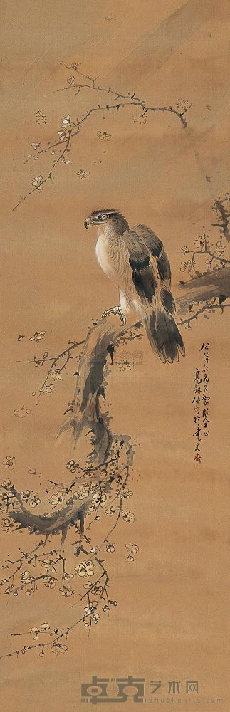 高剑僧 鹰 立轴 126×41.5cm