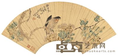 任伯年 1872年作 春燕枝头 镜片 53×18cm