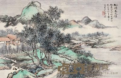 张大壮 1933年作 柳塘春水 镜片 52×33.5cm