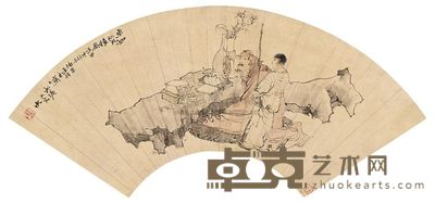 任伯年 1872年作 高士图 镜片 55×19cm