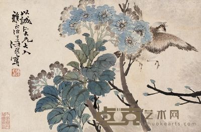 任伯年 花鸟 镜片 34×23cm