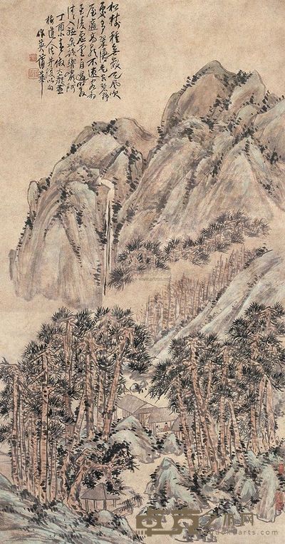蒲华 1897年作 松山论道 立轴 177×92.5cm