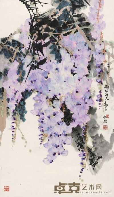 郭怡孮 紫藤 立轴 98×56cm