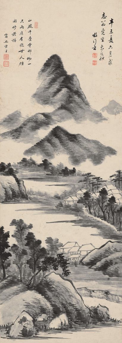 罗牧 辛未（1691年）作 溪山雨后图 立轴