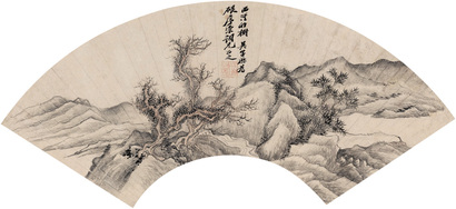 吴历 西溪竹树 镜框