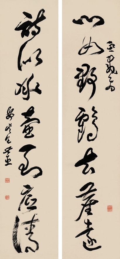 包世臣 草书七言联 立轴