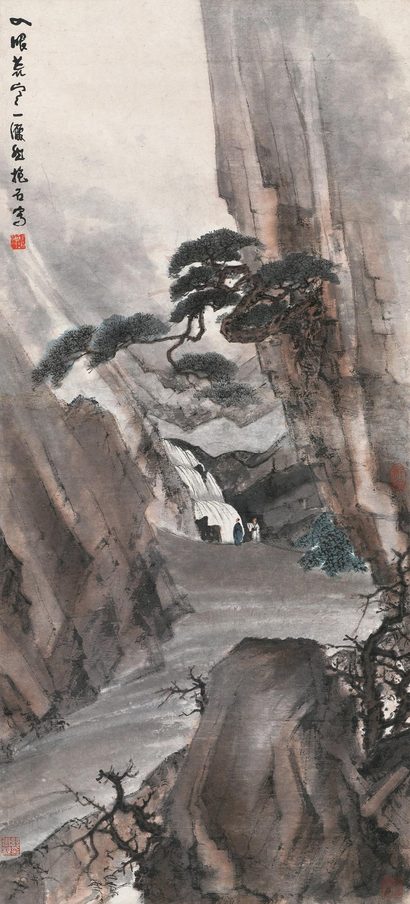 傅抱石  入眼荒寒一洒然 立轴