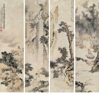 苏六朋 乙未（1859）年作 人物故事 （四件） 屏轴