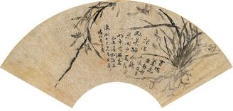 李方膺 己未（1739）年作 幽兰 扇片