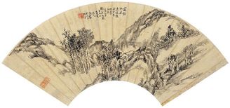 程正揆 壬寅（1662）年作 秋山图 扇片