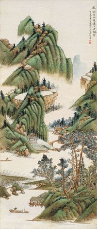 吴琴木 丙寅（1926）年作 空山春涧 立轴