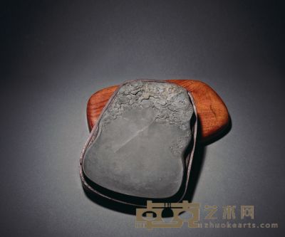 清 端石雕双龙纹砚 长18.5cm