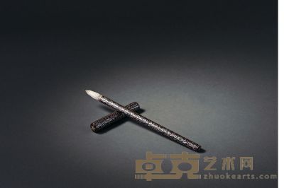 清 漆嵌螺钿锦地纹笔 长23.5cm
