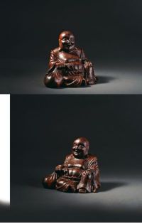 清 竹雕弥勒坐像