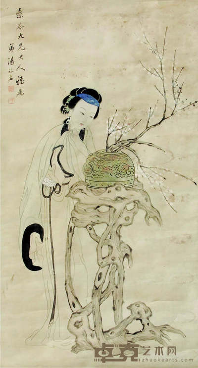 汤禄名人物立轴 99cm×52cm